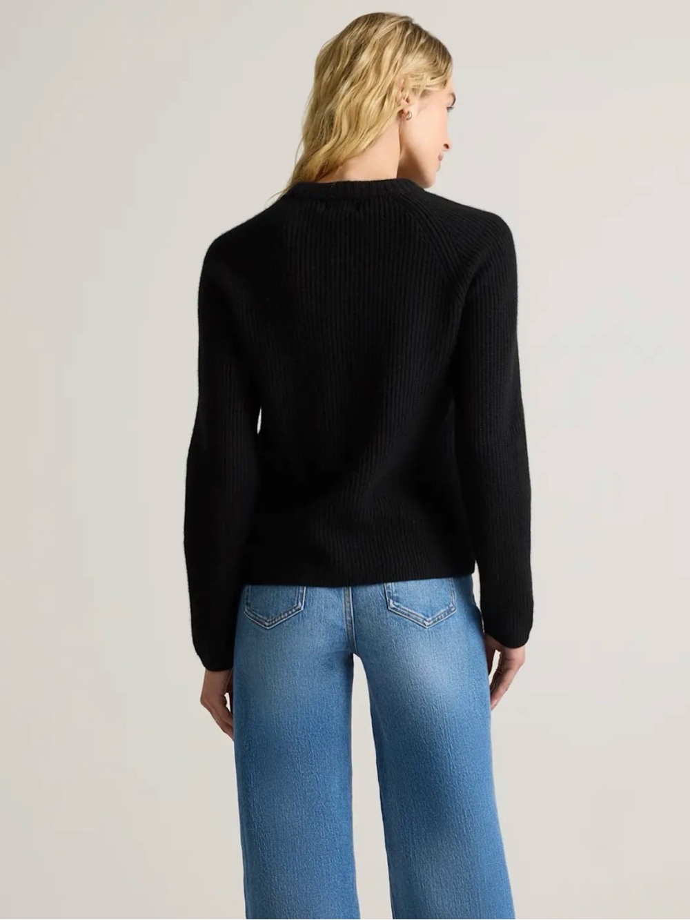 Quince Mongolian Cashmere Fisherman Crewneck Sweater - Picture 2 of 8